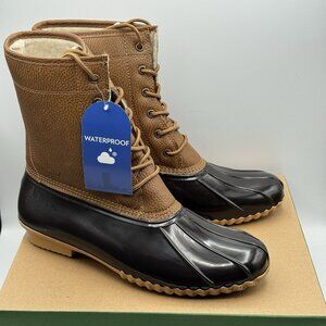 JBU Maplewood Waterproof Duck Boots Women’s 11M Chocolate Faux Fur Winter Snow